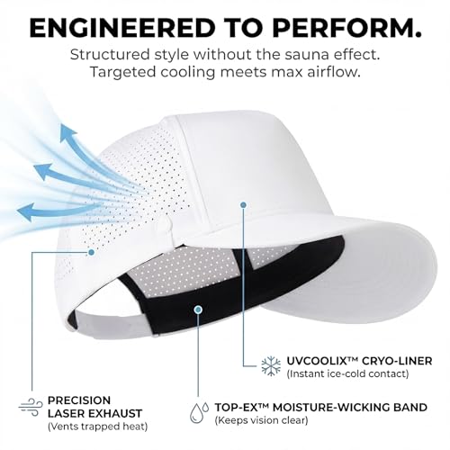 Image of TOP-EX Performance Baseball Hat for Men Water Resistant Golf Cap Running Cooling Snapback Laser Perforated
