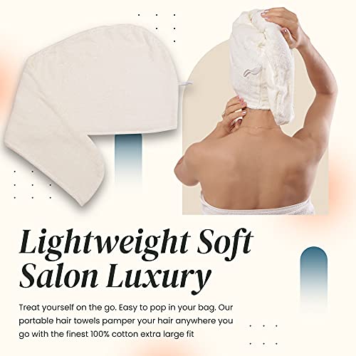Aspen5 Huge Cotton Hair Towel Wraps For Women | Super Absorbent Quick Dry Hair Towel | Hair Turban Ideal For Long And Curly Hair | Plopping Towel Curly Hair (Coral White) #TOP4