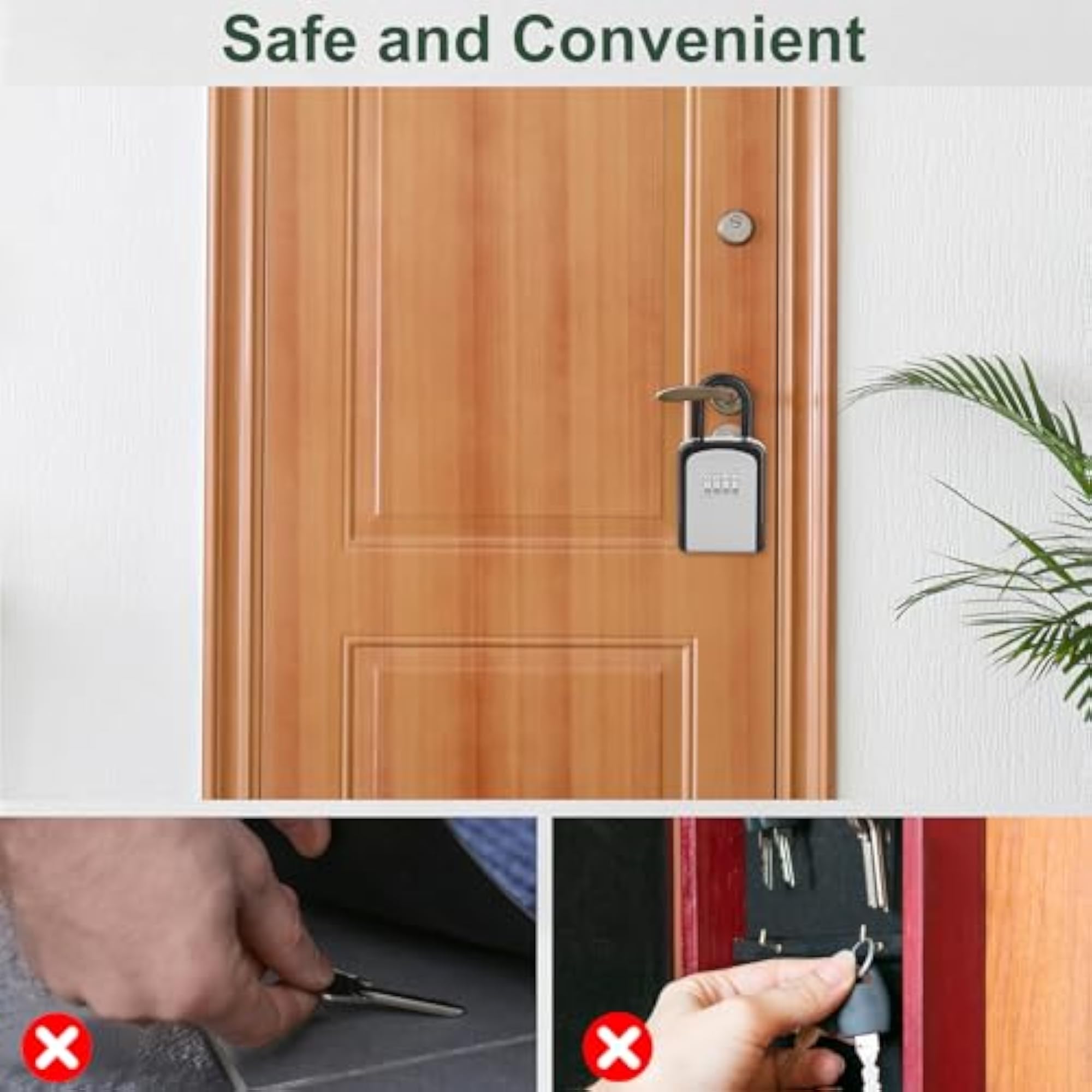 Weatherproof Key Lock Box with 4 Digit Combination