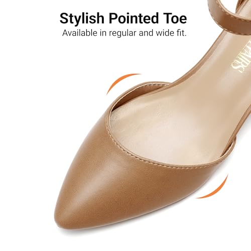 Image of DREAM PAIRS ANNEE Pointed Toe Low Chunky Heels Pump Shoes