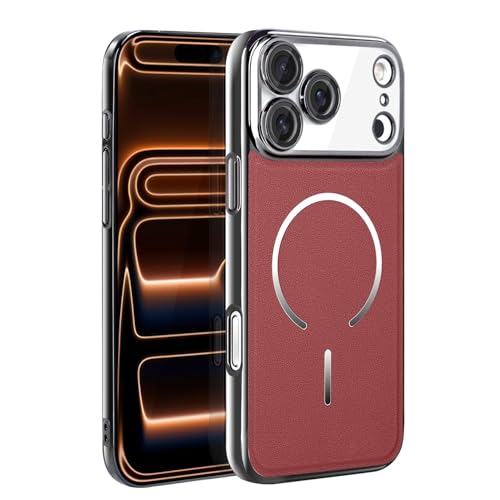 Étui iPhone 17 Pro Max magnétique rouge foncé coque rigide pour le quotidien