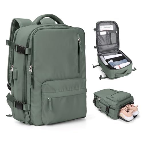 SZLX Mochila Viaje Cabina Avion 40x20x25 Mujer Ryanair Maleta para Cabina de avion Equipaje de Mano 45x36x20 Easyjet Mochila de Senderismo Mochila para Portatil Impermeable hombre con Cargador USB