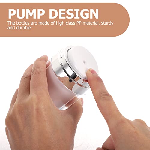 Lurrose Vacuum Container 2Pcs Empty Refill Vacuum Pump Cream Bottle Lotion Vial Bottle Jar Cosmetic Toiletries Liquid Storage Hoder Container Dispenser Portable Shampooer - Image 4