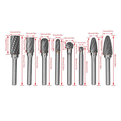 Juego de 8 fresas de carburo para torno, 6 mm miniatura 3