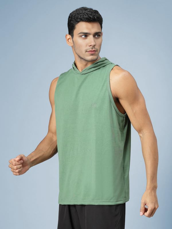 Image of CHKOKKO Sleeveless Hooded T Shirts Gym Vest for Men Workout Solid Premium Cotton Blend Tank Top for Man Running Vest Sando Gym Wear Lightweight Breathable Casual Summer Wear Boys