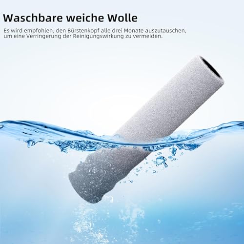 JONR ED12 Ersatzbürste für Bodenrollen, kompatibel mit JONR ED12 schnurlosem Nass- und Trockensauger, 2er-Pack Walzenbürsten und 1 Filterelement