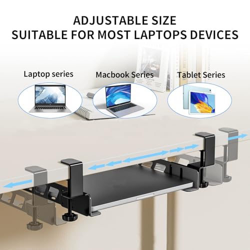 Support de PC portable sous bureau réglable MacBook clavier métal - 3