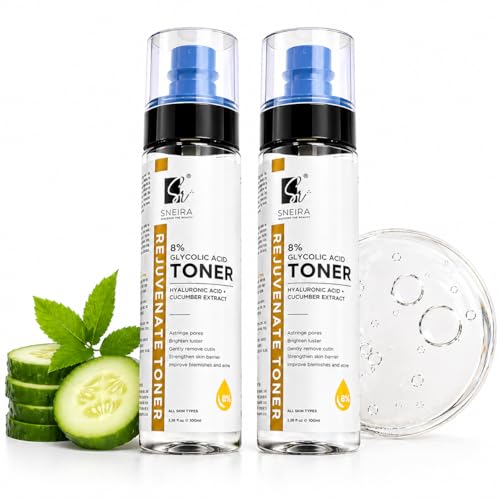 Image of 8% Glycolic Acid Toner 200 ml, Hydrating Face Mist Toner Enriched with Hyaluronic Acid & Cucumber Extract For Exfoliating Glowing Skin, Pores Tightening, Korean Beauty Secrets For Women & Men