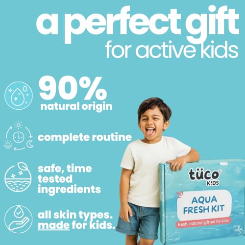 Image of Tuco Kids Aqua Fresh Kit | Travel-Ready Shampoo, Body Wash & Lotion | Fresh, Hydrating Daily Care for Kids | Safe & Gentle | Age 3-15 (3 Items in the set)