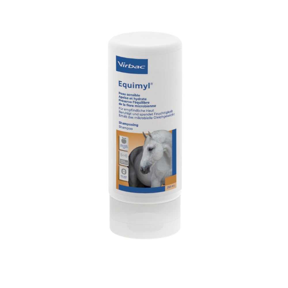 Virbac Equimyl Shampoo | 250 ml | Dermatologisches Shampoo für Pferde | Mit Hafermehl & Fruchtduft