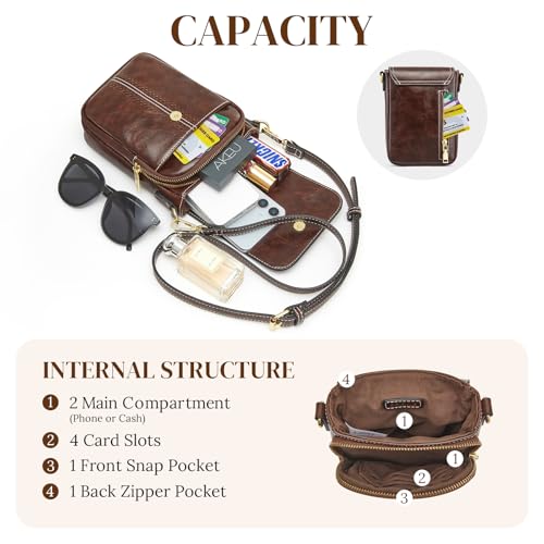 S-ZONE Vegan Leather Small Crossbody Bags for Women Trendy Cell Phone Purses Womens Wallet with Adjustable Strap Card Slots4