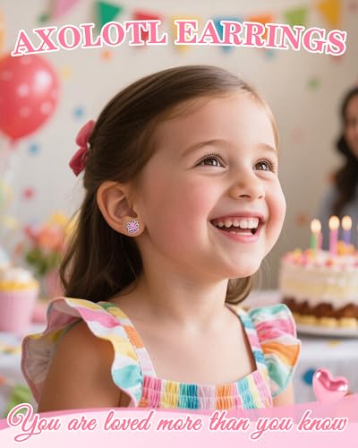 Jeka Axolotl Stud Earrings for Girls, Granddaughter Gifts from Grandma Birthday Christmas Jewelry Gifts2