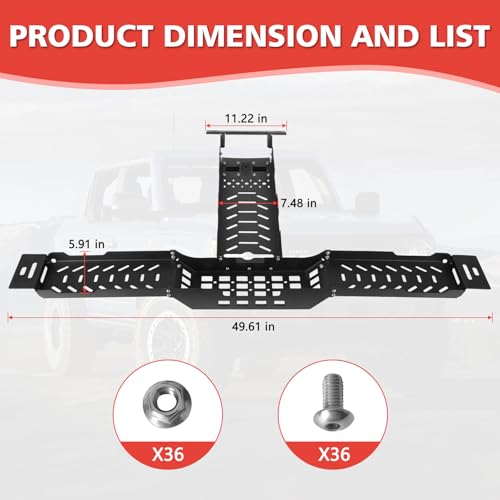 MAIKER Roof Liner Tactical Panel – Compatible with 2021-2025 Ford Bronco 4-Door; Heavy-Duty Metal Armor, Extra Storage, MOLLE Gear Mount, Secure & Durable