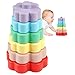 StarryTiger Giocattolo Impilabile Bambini, Giocattoli Educativi a Colori Massaggiagengive in Silicone, Gioco da Impilabile con Apprendimento Educativo Precoce, Montessori Giochi (B)
