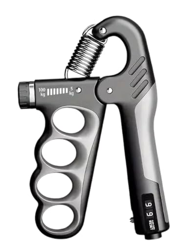 Verstellbarer Hand Grip Trainer Handgelenkverstärker Unterarm Krafttrainer 100kg (Grau)