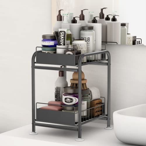 Under Sink Organizers And Storage, Stainless Steel 2-Tier Bathroom Organizer Counter, Kitchen Sink Organizers, Spice Rack, Organizers And Storage For Bedroom, Kitchen,Bathroom. #TOP1