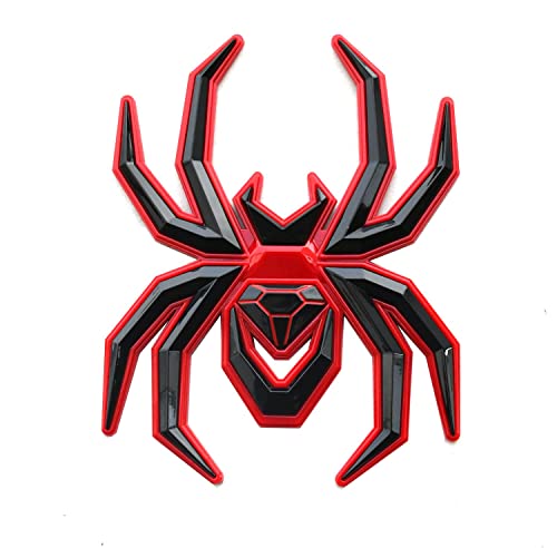 1Pc Custom New Spider Emblems 3D Fender Rear Door Badges Sticker Replacement For F-150 Silverado Sierra Ram Black Widow Edition (Redline) #TOP1