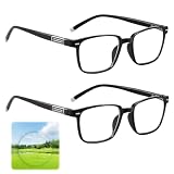KbouZgxa 2 Stück Zoom Brille, Autofokus Brille Mit Selbsteinstellung, Multifokale Brilles Für Nah Und Fern, Lesebrille Für Bücher, Computer, TV, Reisen