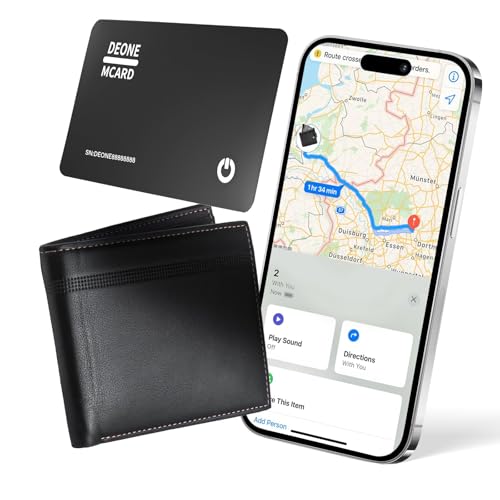 Image of Wallet Tracker Card, Wallet Tracker Compatible with Find My (iOS Only), Ultra Thin Item Finder for Wallet, Luggage Tag, Passport etc, IPX7 Waterproof (Black)