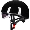 ILM Motorcycle Half Helmet with Sunshield Quick Release Strap Half Face Fit for Cruiser Scooter DOT Approved