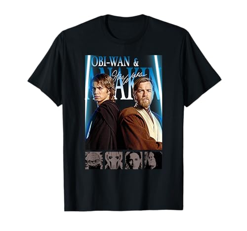 T-shirt Star Wars Classic Obi-Wan Anakin vêtement geek imprimé col rond