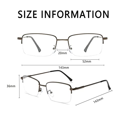 Image of LJCZKA Half Rimless Blue Light Blocking Glasses Women Men Fresh Rectangle Computer Business Glasses