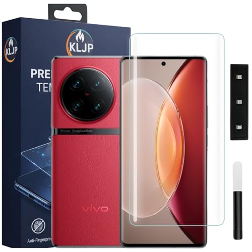 Image of Advanced HD+ UV Tempered Glass Screen Protector For Vivo X90 / Vivo X90 Pro (Pack of 1) Full Adhesive UV Curved Screen Protector Case Friendly HD Clarity with installation kit