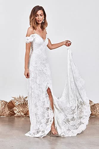 Simple Boho Wedding Dresses for Bride 2024 Mermaid Lace Spaghetti Straps V Neck Beach Bridal Gowns2