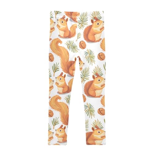 Squirrel and Pine Nut 1 Girls Leggings Athletic Pants Tights Stretch Bottom2