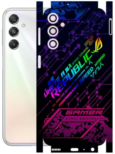 Image of AtOdds - Full Body Back Screen Guard Protector Film - Lamination Wrap Skin Sticker Compatible with Samsung Galaxy M34 (5G) | Scratchproof Matte Finish (Gamer)