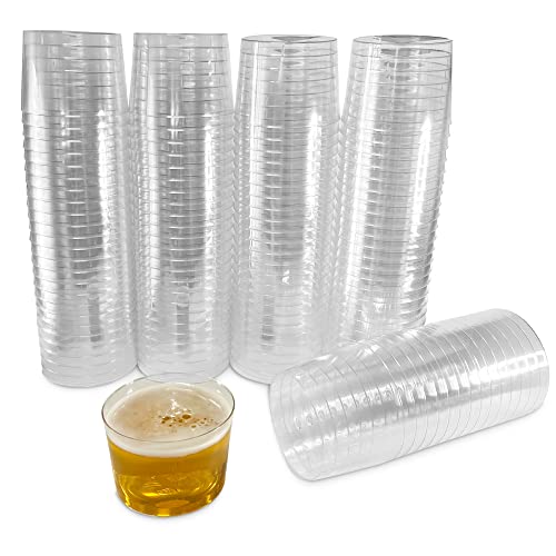 PAWOPA 100 Vasos Chiquito de Plástico Reutilizables para Vino y Postres de 200 Ml .Vasitos Resistentes de Zurito y...