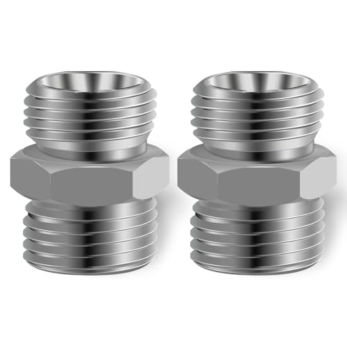 Image of 2pcs M26 to M26 Carbon Stee Fittings Adapters for Mini Excavator Adapting, Reducing Or Enlarging Connect Such Air Pipe, Fuel Pipe, Water Pipe, Etc Full Port Straight Pipe Fitting Connector