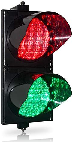 BBMi AC85-265V 200mm(8inch) Traffic Light, Red/Green Stop and Go Light, Led Traffic Signal Light, PC Housing Waterproof IP65 Industrial LED Traffic Stop Light, Dock Bay Indicator Warning Light