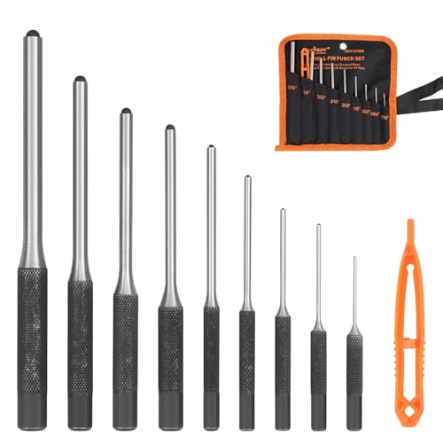 HORUSDY 9 Pieces Roll Pin Punch Set, Removing Repair Tool with Holder…