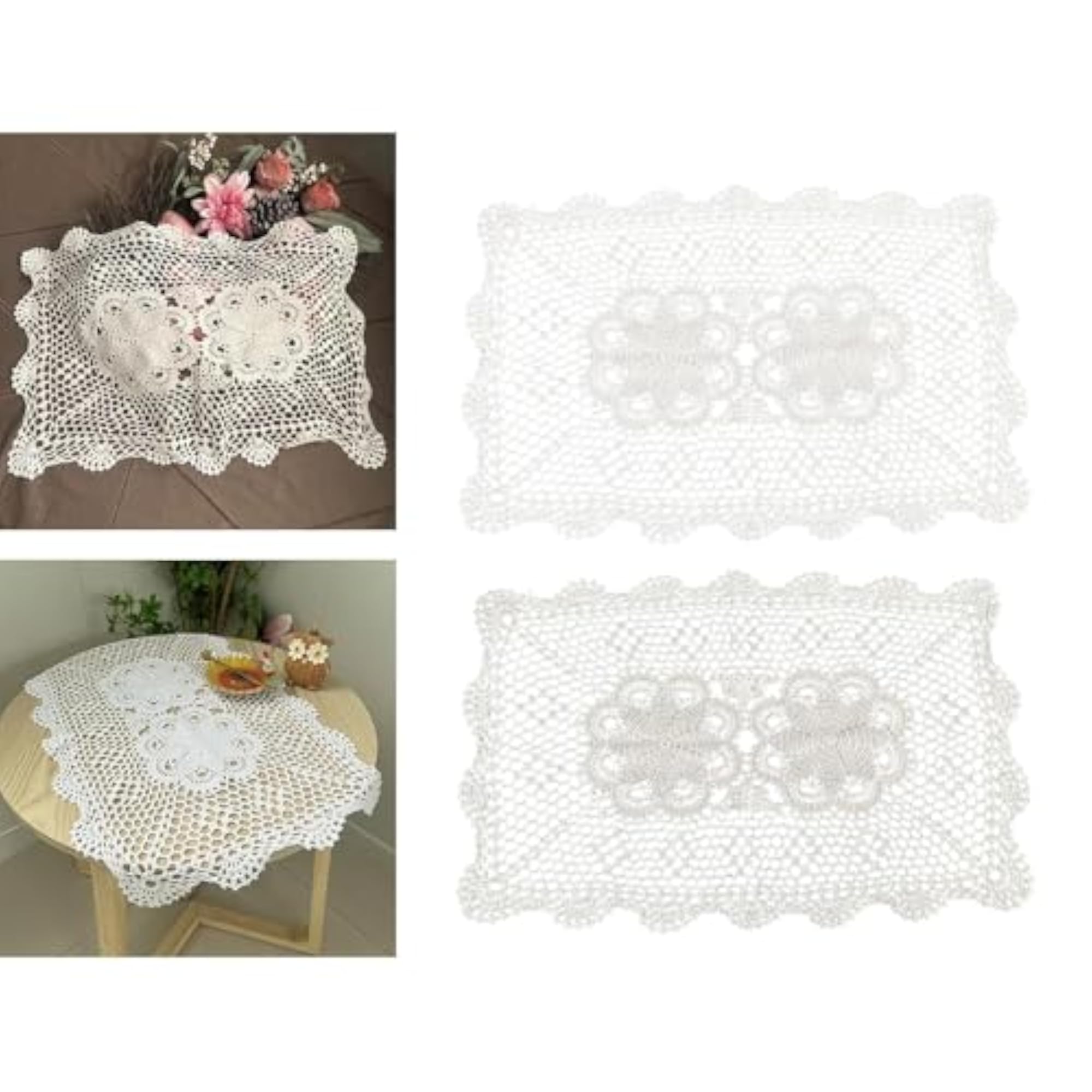 Dining Table Placemat Practical Multifunction for Farmhouse Kitchen White