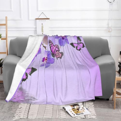 Couverture en flanelle violette plaid chaud 150x125cm lit et canapé - 4