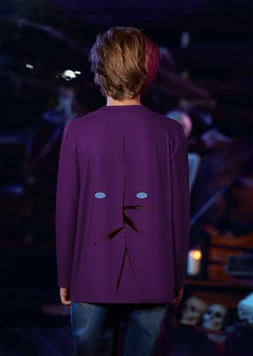 Unisex Kids Halloween Funny Long Sleeve Tee Shirts Cute Print Striped Costume 4-14 Years2