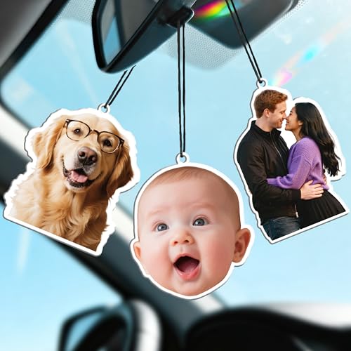 Bemaystar Custom Air Fresheners with Picture - Personalized Air Freshener for Car Personalized Fathers Day Gift for Dad Custom Gift for Dad for Wardrobe Bathroom Hanging Ornaments (Irregular Shape)