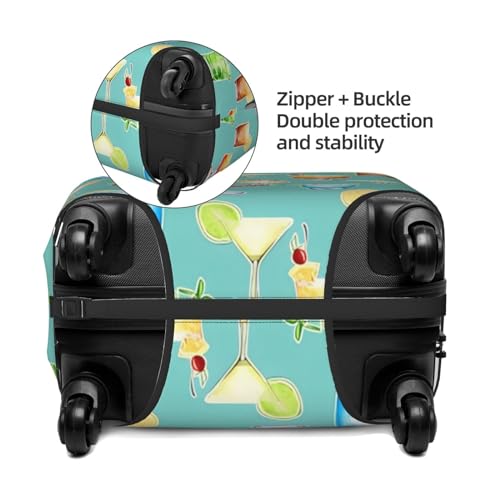Watercolor Cocktails Travel Luggage Cover Elastic Anti-scratch Suitcase Cover Protector Spandex Stretch Luggage Baggage Covers Fits 22-24 Inch Luggage,M4
