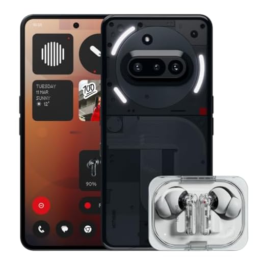 Nothing Phone (3a) 128 GB - Handy mit 32-MP-Frontkamera, 30-facher Ultra-Zoom - Schwarz Ear (a) Weiß