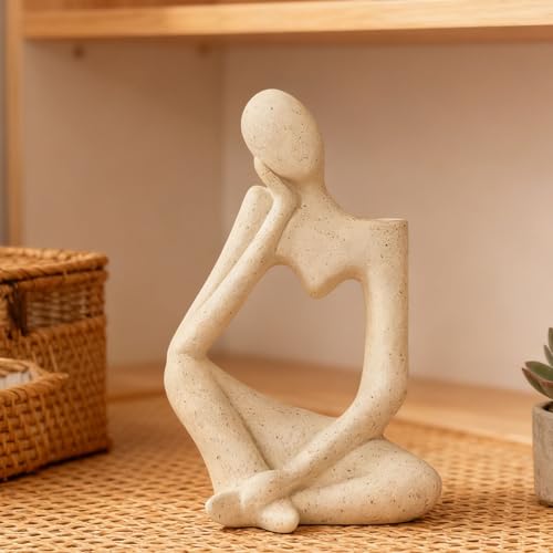 Arawat Vase Déco Salon Céramique Moderne Blanc Sculpture Vases pour Herbe de la Pampa Penseur Vase de Fleurs Corps Vases Tulipe Book Vase Nordique...