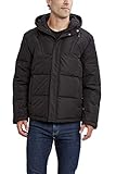 HFX Men's Hooded Jacket with Zipped Chest Pockets, Water and Wind Resistant, Vintage Black, Small