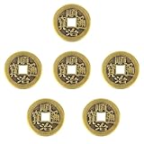 Goktvai 6uds Monedas Chinas I Ching, 2,7cm Monedas Chinas de la Suerte Feng Shui Chino Práctico Dispositivo de Adivinación para Decorar el Hogar Oficina Coche y Bolso