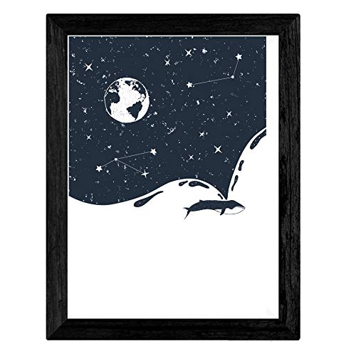 Set di 4 Fogli di Balene e Via Lactea, in Formato