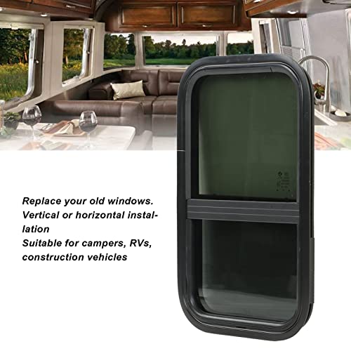 Teardrop Style RV Privacy Sunshade Window - Horizontal Vertical Slide Trailer Window with Screen, 590x390mm by Oreb - Image 2