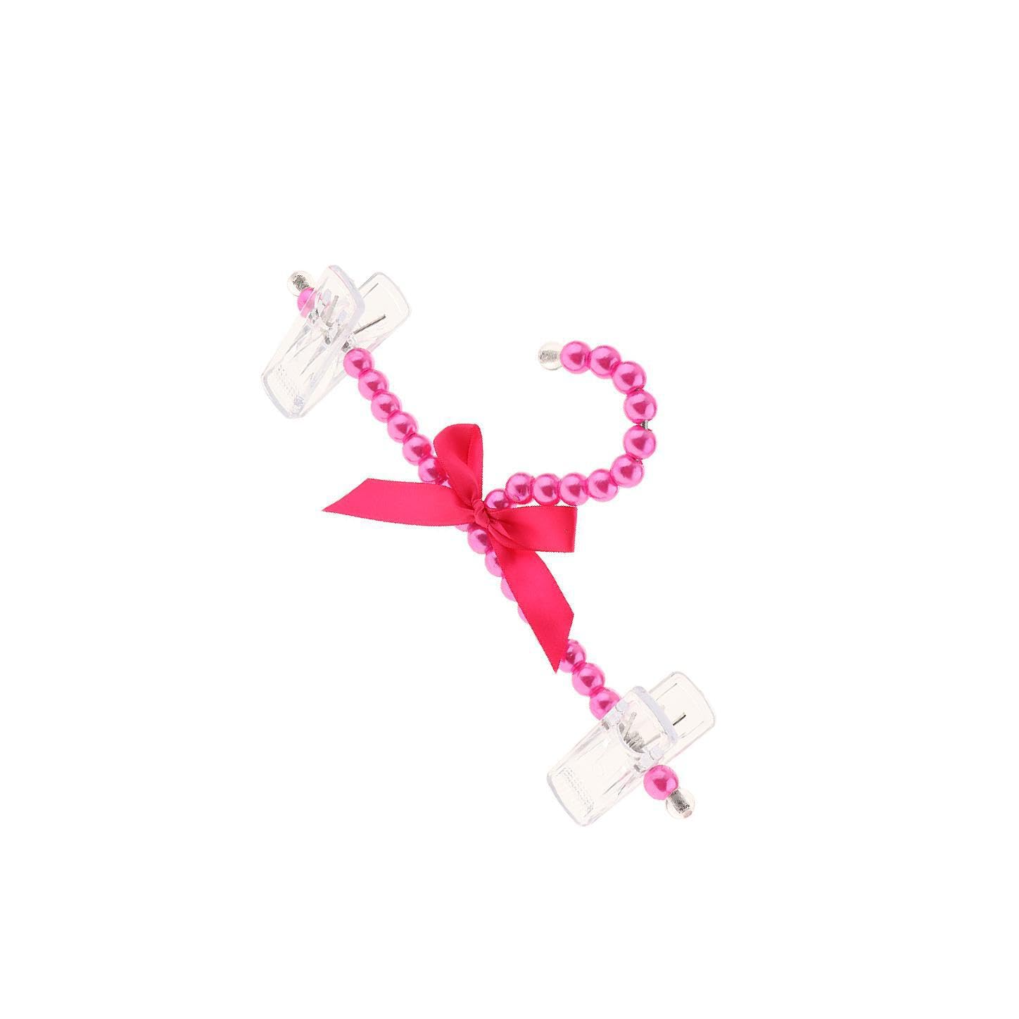 PIXZCSA Imitation Bead Hangers Wedding Hangers With Hanger Pearl Durable Pearl Lightweight And Imitation Bead Bow Hook, Red, 24cm