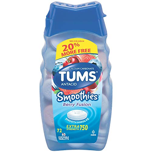 Tums Antacid Calcium Rich Smoothies Extra Strength 750 - Berry Fusion - 72 Tablets