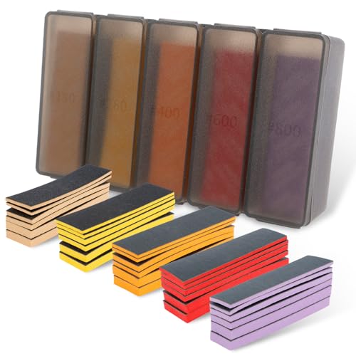 Foppla 30 Stück Schleifschwämme,weiche,Flexible Nass-Trocken-Schleifpapier,180-2500 Körnung Handschleifblöcke,DREI Stärken,Schleifpads für Holz,Trockenbau,Metall,Farbe, Autoreparatur (#180-#800)