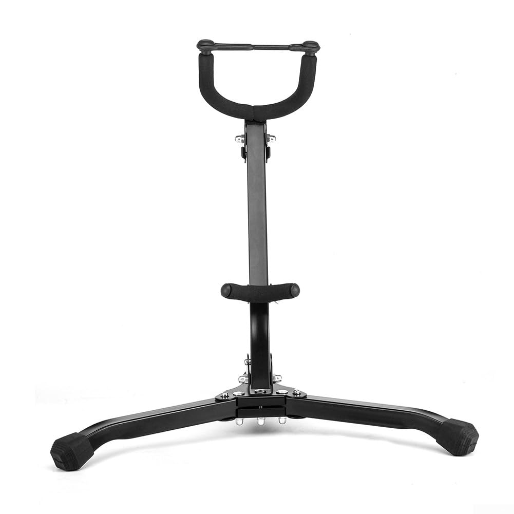 Support pour saxophone alto ténor pliable et réglable - Support portable avec base triangulaire (noir)
