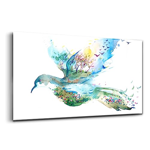 Peinture sur verre d'art abstrait innovante Wallart moderne déco design salon 100x50cm